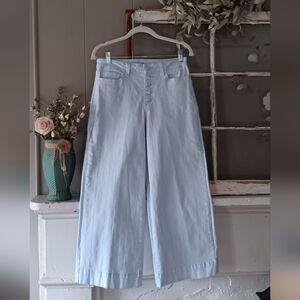 Ana Chambray Denim Highwaisted Button Fly Cropped Wide-leg Jeans  Size 6⚘️